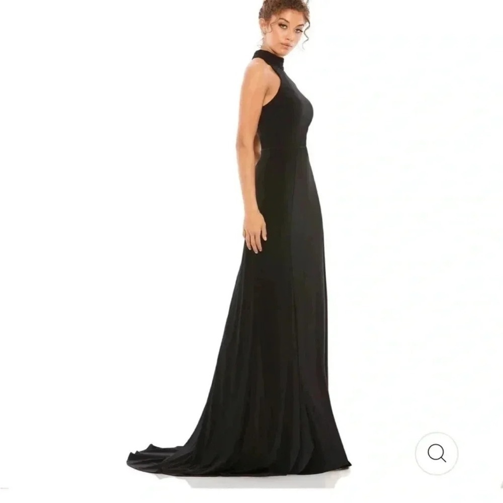 IEENA for Mac Duggal Black Halter Gown